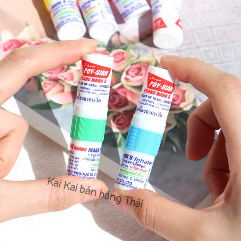 Ống Hít Thông Mũi POY-SIAN Bạc Hà Thảo Dược, Yadom Lisa Cực Thơm Dễ Chịu Thái Lan Chính Hãng