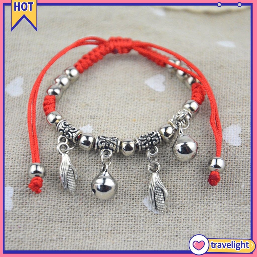 (Travelight) Vòng Tay Dây Cotton Mặt Hình Chú Voi Thời Trang
