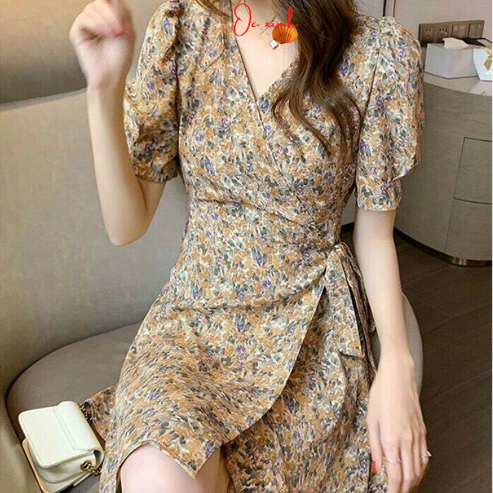 Đầm Hoa Nhí Đắp Tà Cổ V Duyên Dáng Nơi Công Sở | BigBuy360 - bigbuy360.vn