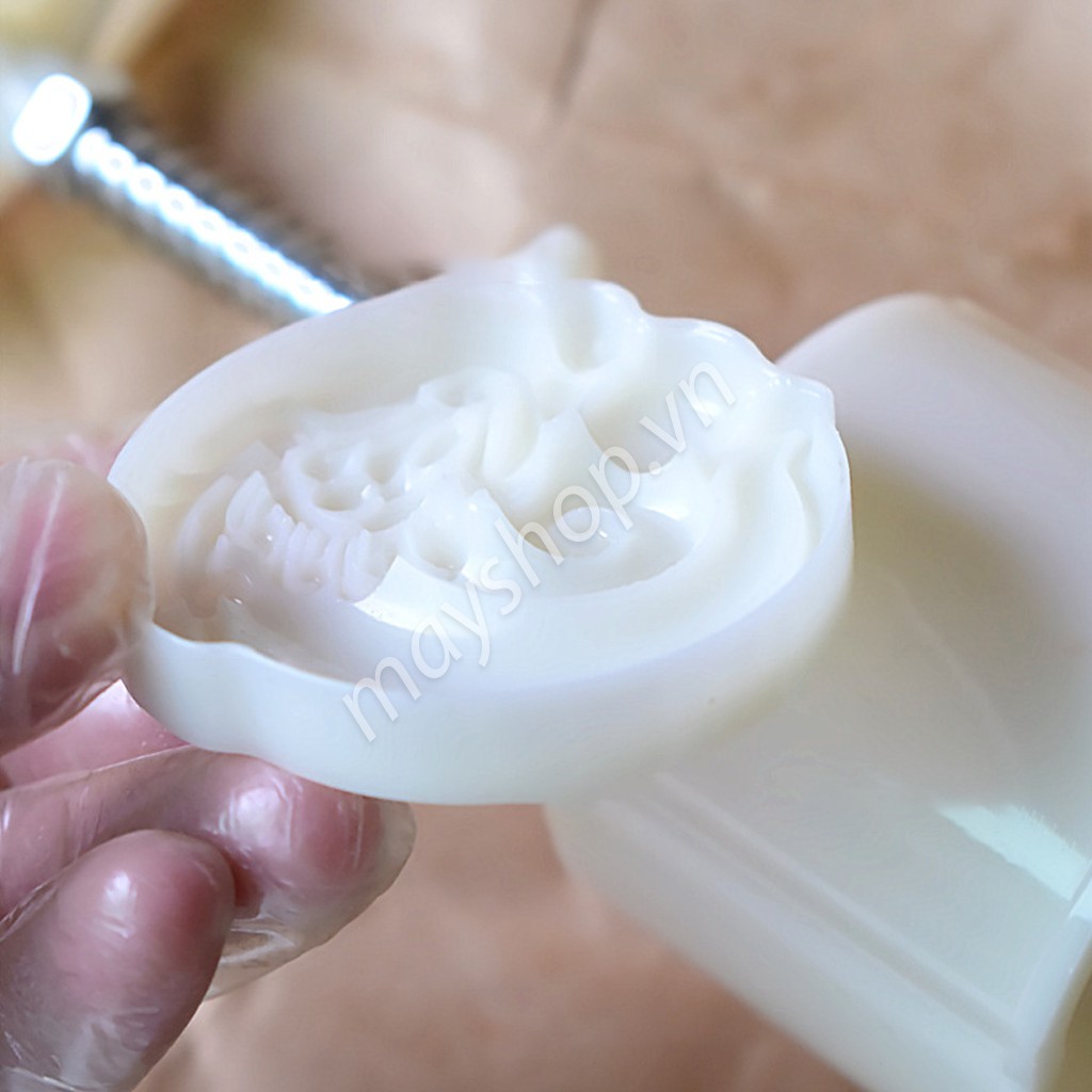 Khuôn trung thu 1 mặt Rồng ngậm ngọc (75g)