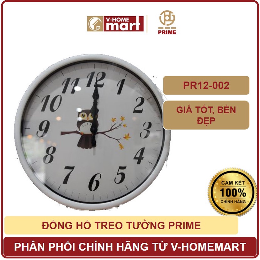 Đồng hồ treo tường Prime mã PR12-002 bền đẹp, giá tốt - Phân phối chính hãng bởi Vhomemart
