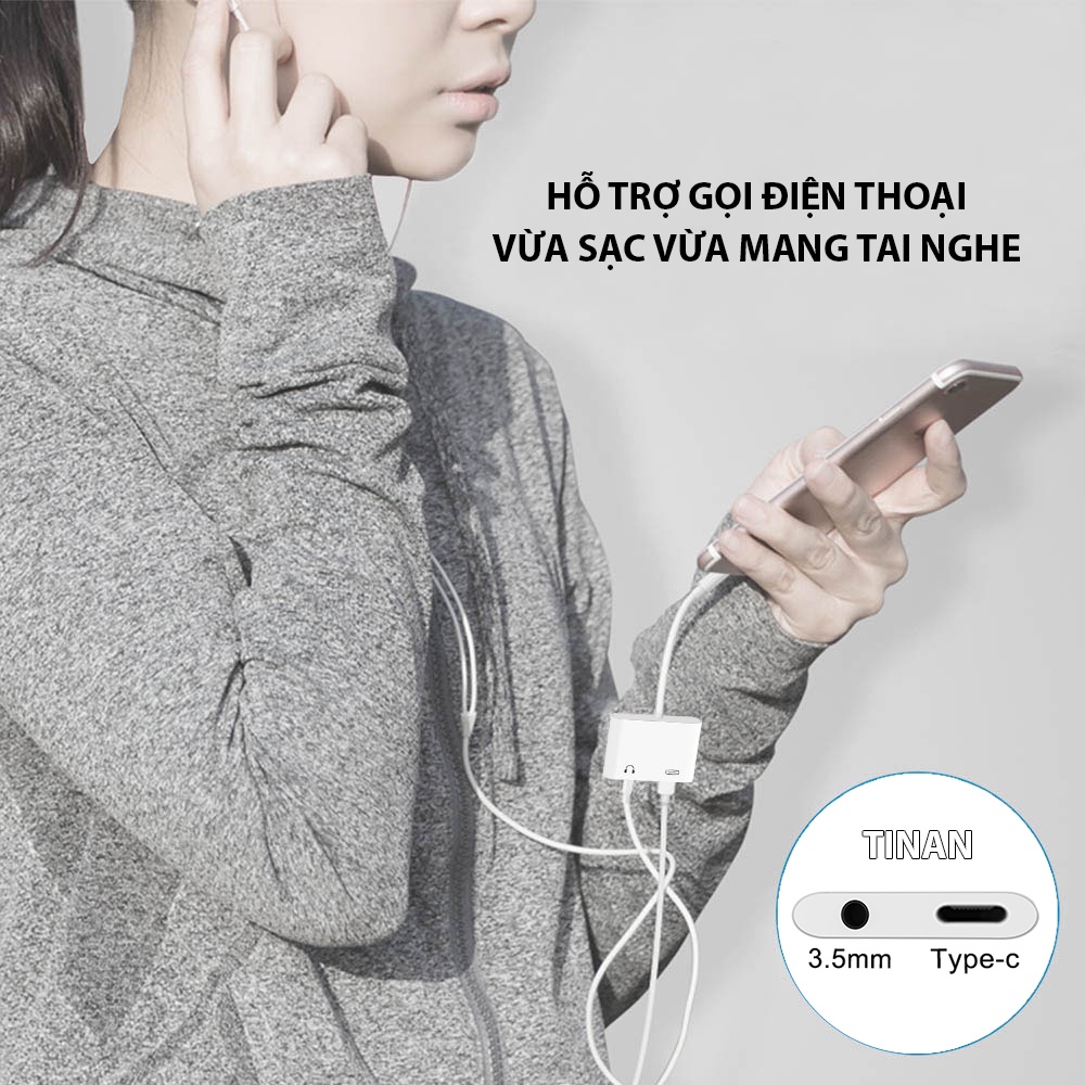 Bộ Chuyển Đổi Type C Sang Cổng Audio 3.5mm, Vừa Cắm Sạc Vừa Mang Tai Nghe