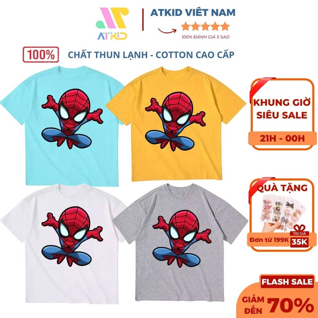 Áo phông người nhện cho bé trai bé gái minkymom chất liệu thun lạnh cao cấp ATKID Việt Nam