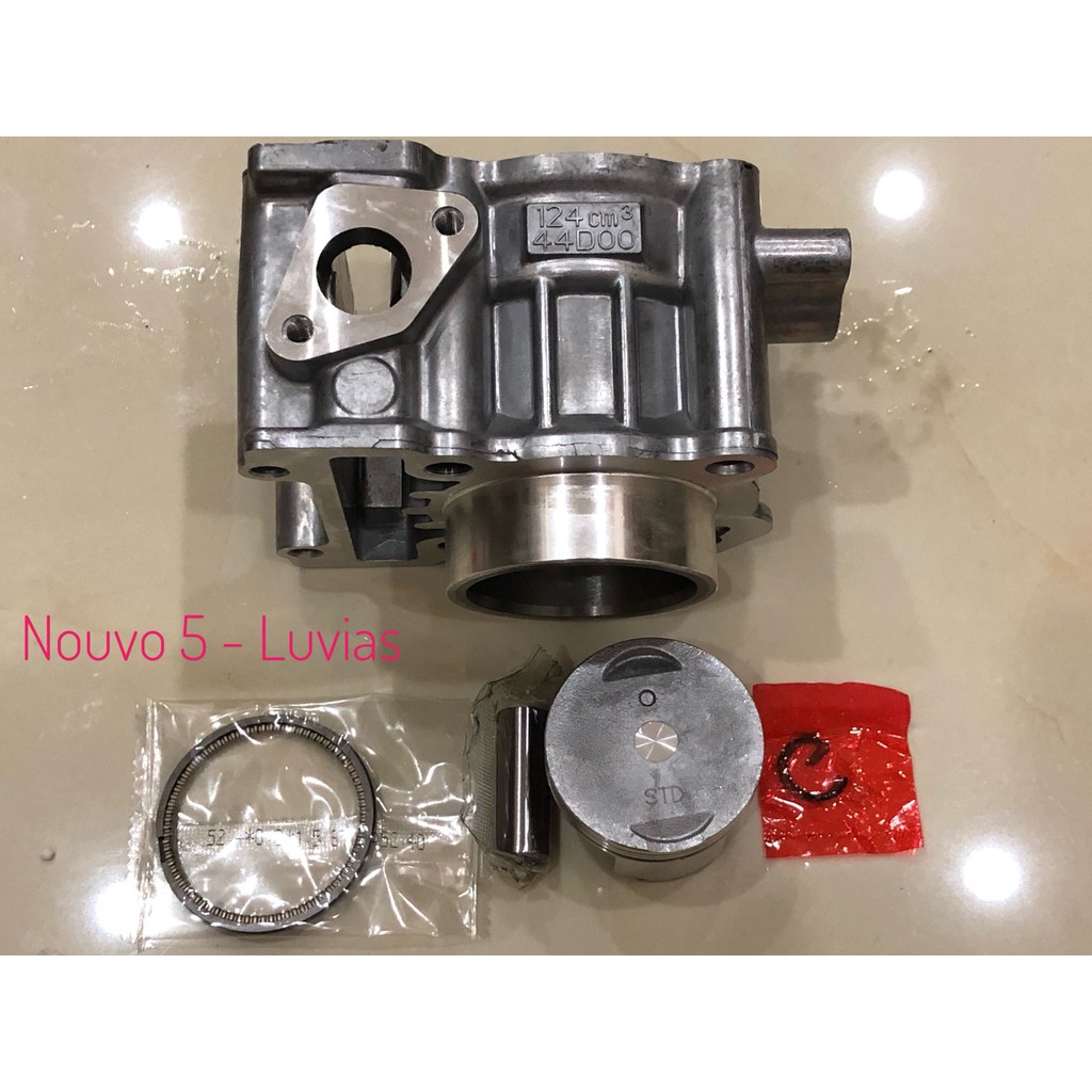 PT AT- BỘ LÒNG PISTON + BẠC CHO XE NOUVO 5 - LUVIAS , SẢN PHẨM CHẤT LƯỢNG , TẶNG KÈM 1 MIẾNG TEM DÁN XE TRANG TRÍ.