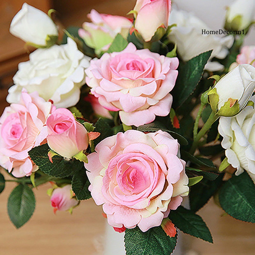 1 Nhánh Hoa Hồng Giả Bằng Vải Trang Trí Nhà Cửa / Văn Phòng