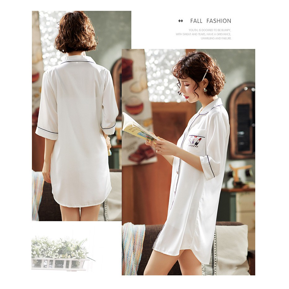Bigsize Váy ngủ lụa dáng somi quyến rũ Kho SG