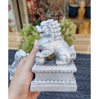 Bộ 02 tượng Kỳ Lân trắng size 12cm