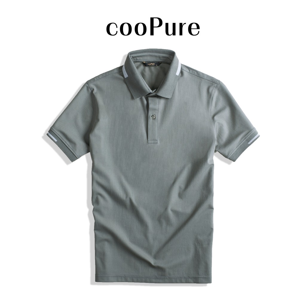 Áo thun polo nam cooPure màu đỏ cam, chất vải Bamboo, thiết kế cổ dệt extra cool NO.1646 (6 màu)