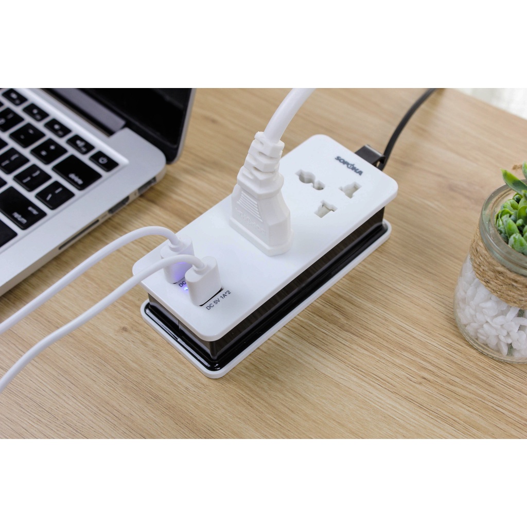 Ổ cắm điện , ổ điện thông minh SOPOKA tích hợp cổng USB tiện lợi cắm điện thoại