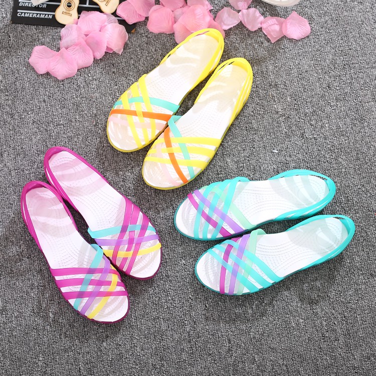 Giày Sandal Crocs Đế Bệt Thời Trang Nữ Năng Động 2021
