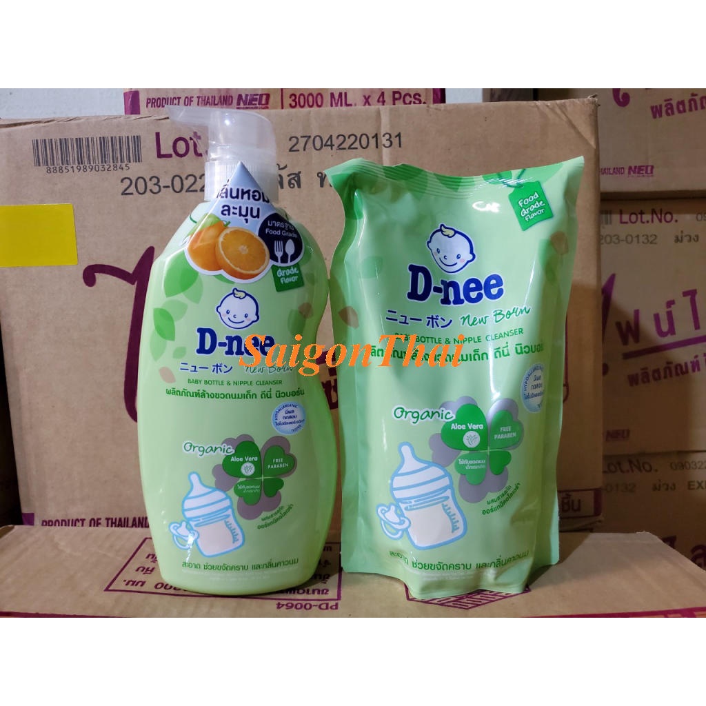 Combo nước rửa bình sữa Dnee Chai 620ML + Túi 600ML