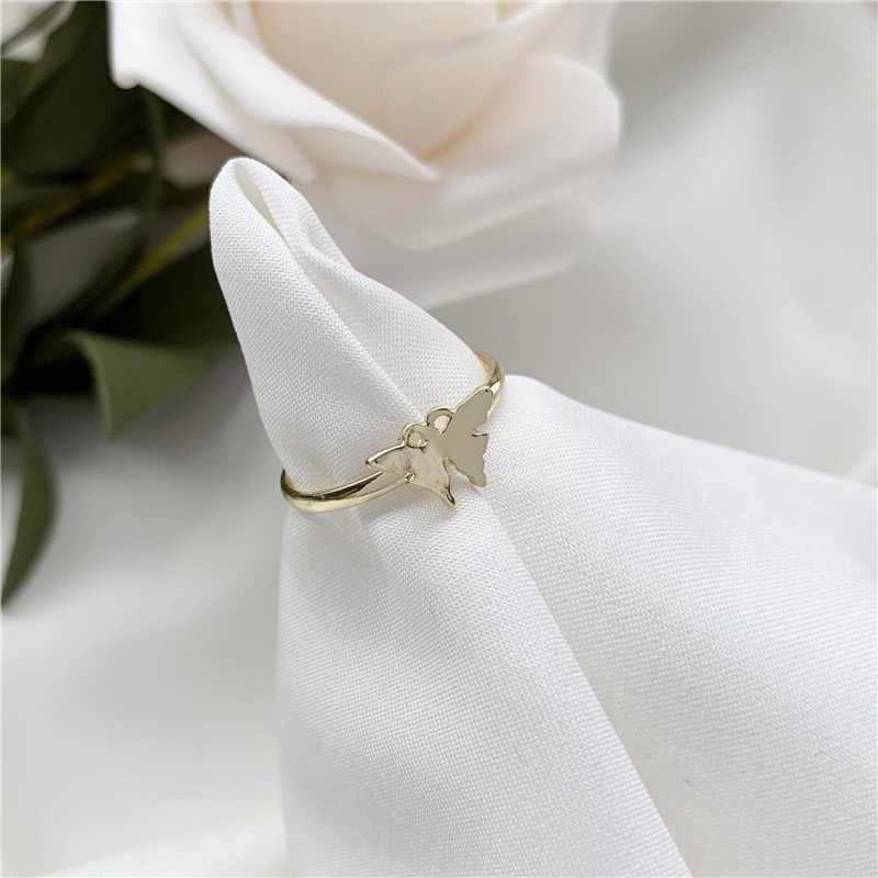 Nhẫn Chất Liệu Kim Loại Mặt Hình Bướm B0007