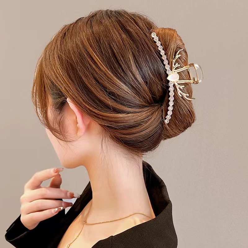 Kẹp Tóc Cá Mập Lớn Đính Đá Opal Cho Nữ