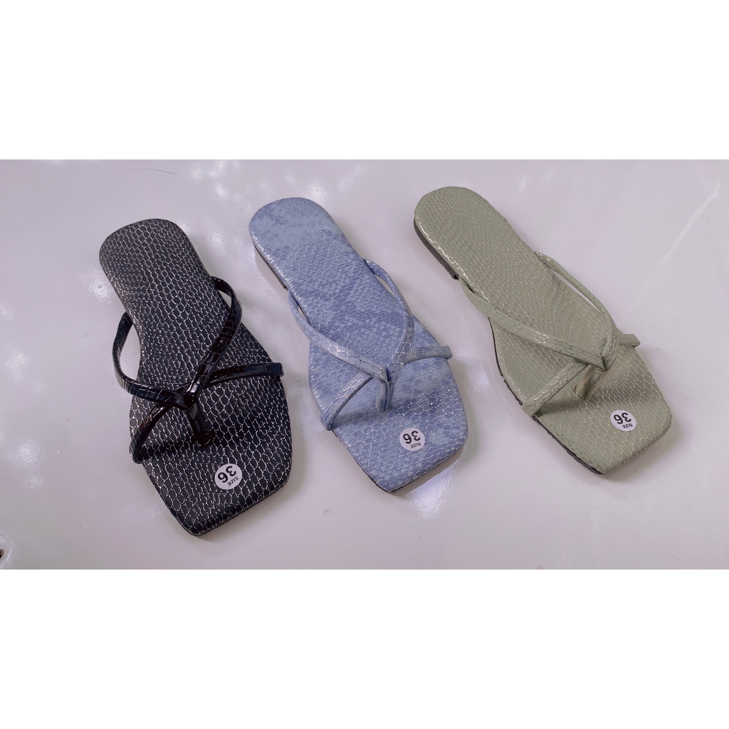 Dép xỏ ngón đi biển, da rằn ri, thiết kế độc đáo, sang chảnh - 1000045