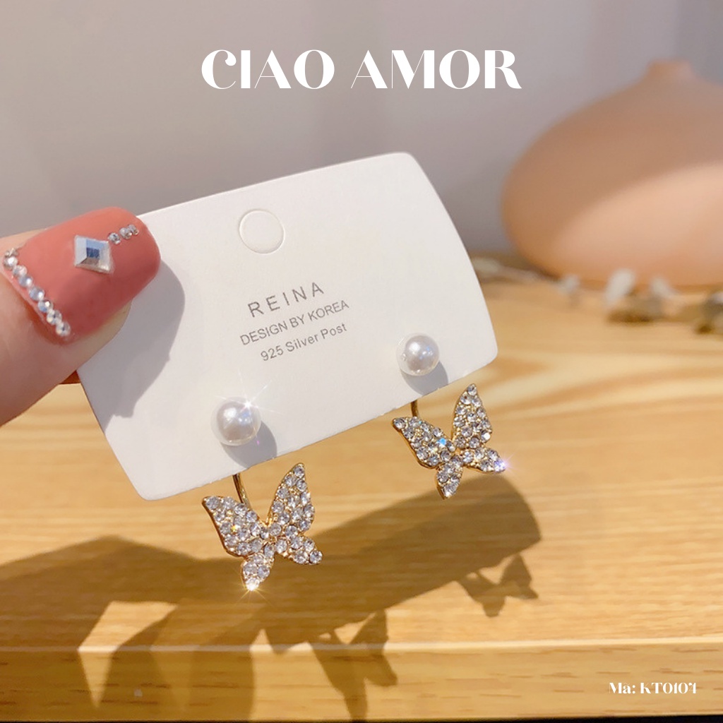 Khuyên tai nữ, bông tai cách ngọc gài sau Trang sức Ciao Amor - KT0104