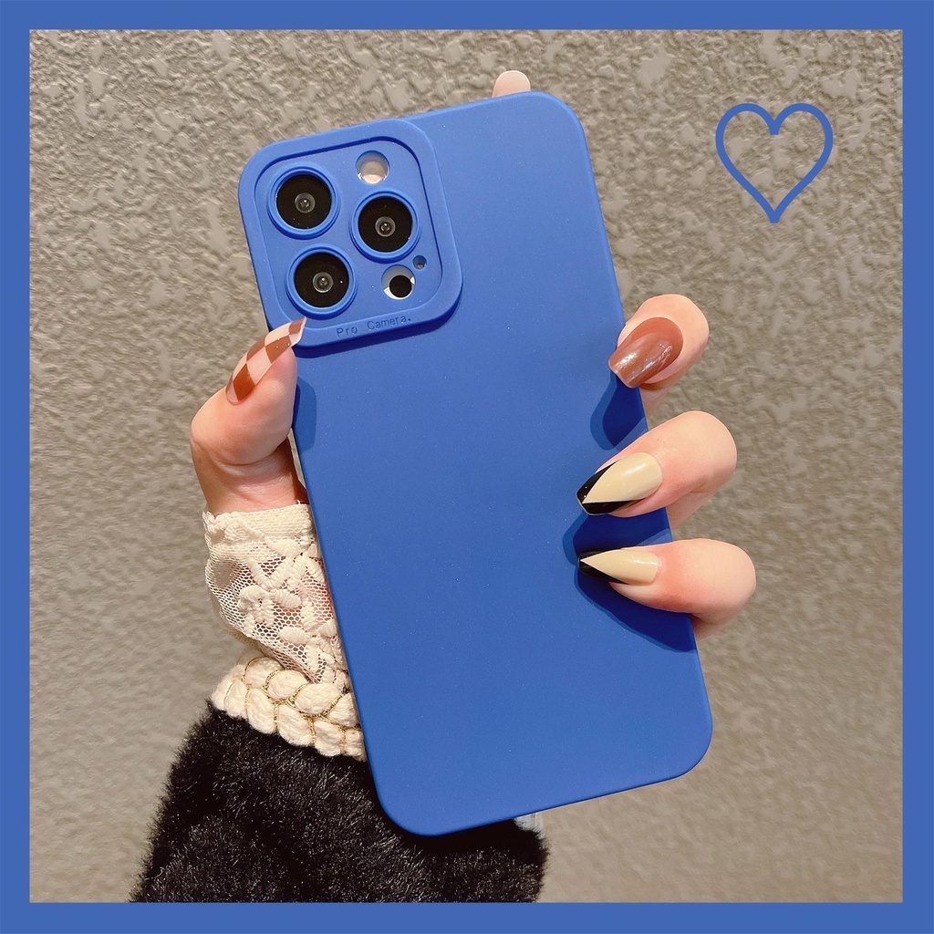 Ốp Điện Thoại Silicon Mềm Chống Sốc Màu Trơn Họa Tiết Hoạt Hình Cho iPhone 13 12 11 Pro Max 6 7 8Plus X XS XR