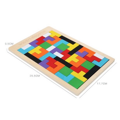Đồ chơi xếp hình thông minh Tetris size đại - xếp gạch bằng gỗ cho bé