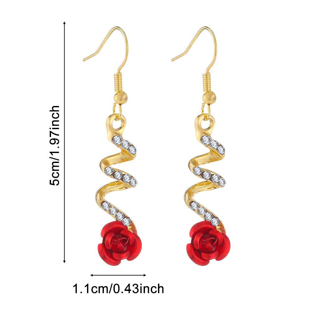 JUNE Khuyên Tai Hình Hoa Hồng Phong Cách Hàn Quốc Mới Cho Nữ