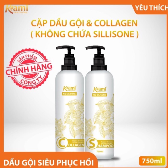 DẦU GỘI XẢ SIÊU PHỤC HỒI TÓC KAMI DANG CHAI 750ML