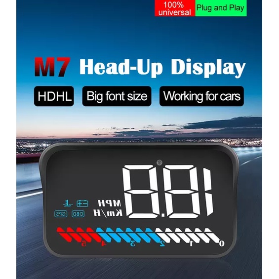 Bộ HUD Ô tô M7 OBD GPS Hiển Thị Tốc Độ Thông Tin Lên Trên Kính Lái Giá Rẻ