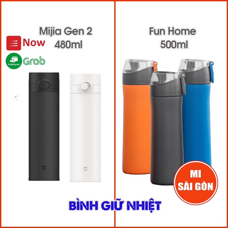 [Hỏa Tốc HCM] Bình giữ nhiệt Xiaomi Gen 2 480ml hoặc Bình giữ nhiệt Fun Home 500ml