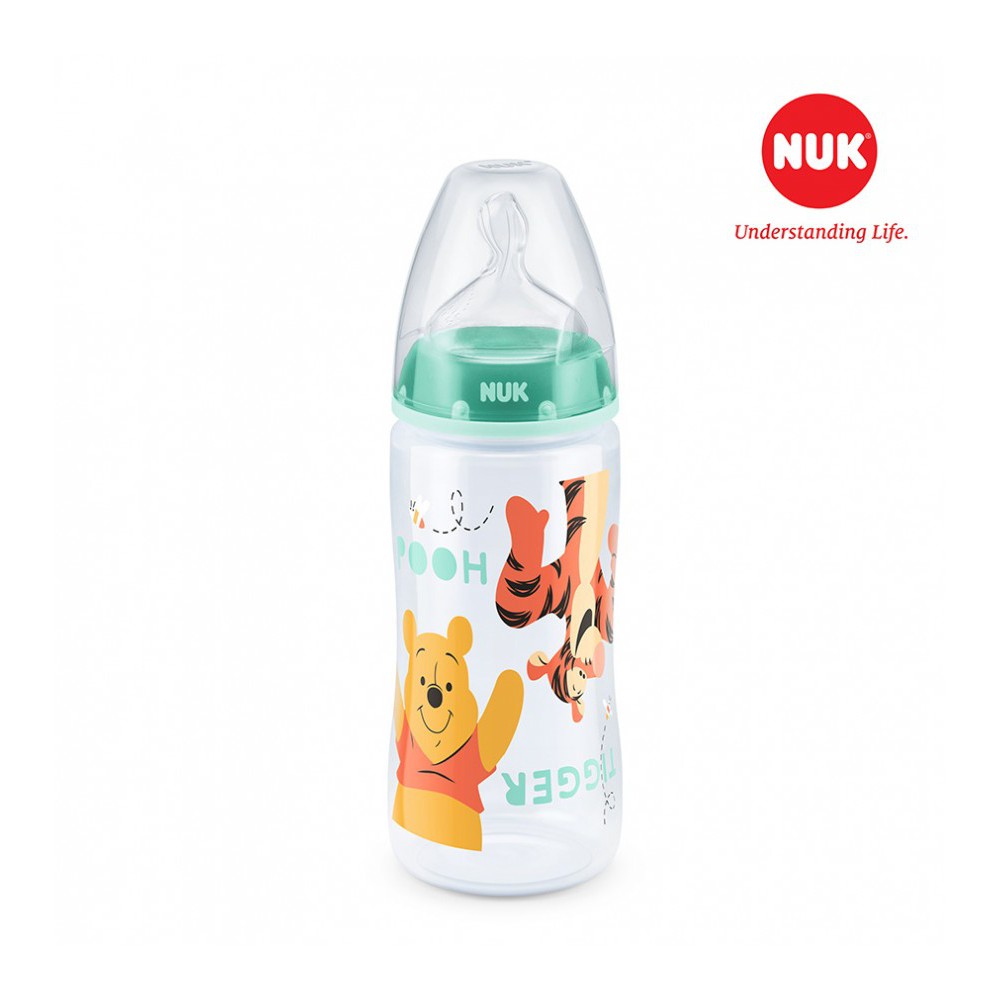 Bình sữa cổ rộng NUK Premium Choice+ nhựa PP 300ml núm ti Silicone S1-M 0-6m (Disney)