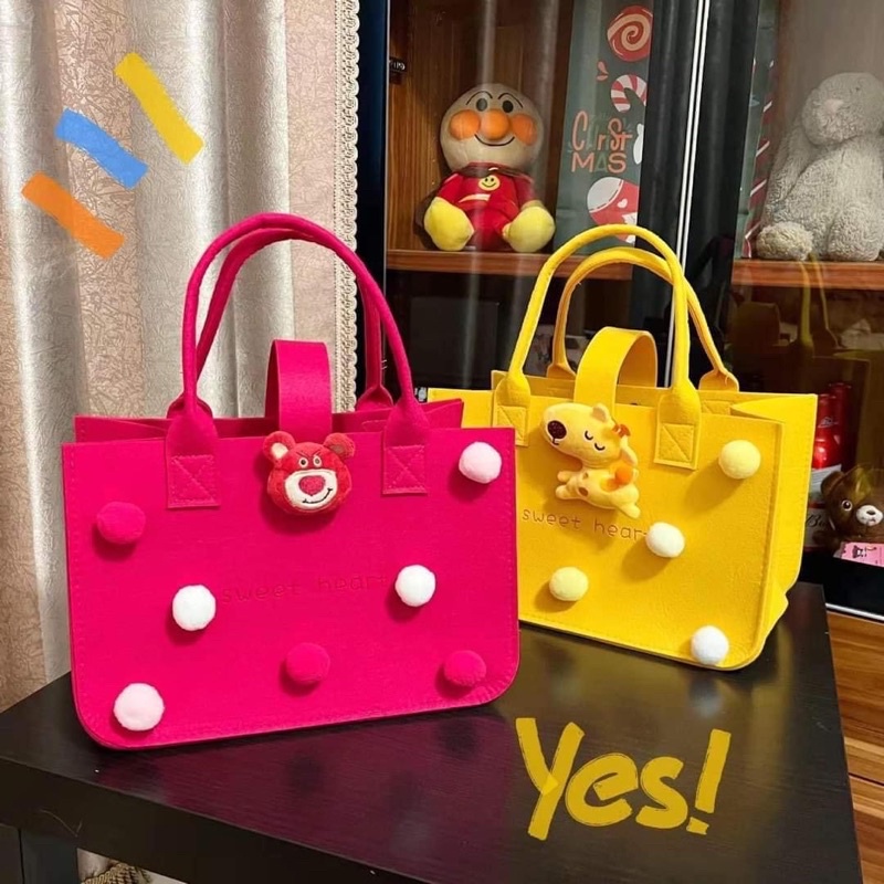 MVP2646 Túi xách bản to túi bỉm sữa màu kẹo đa năng cho mẹ và bé hoạt hình dễ thương