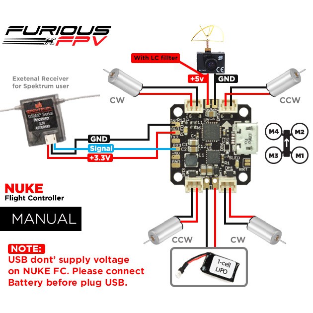 Mạch điều khiển bay furious nuke v2 máy bay điều khiển từ xa
