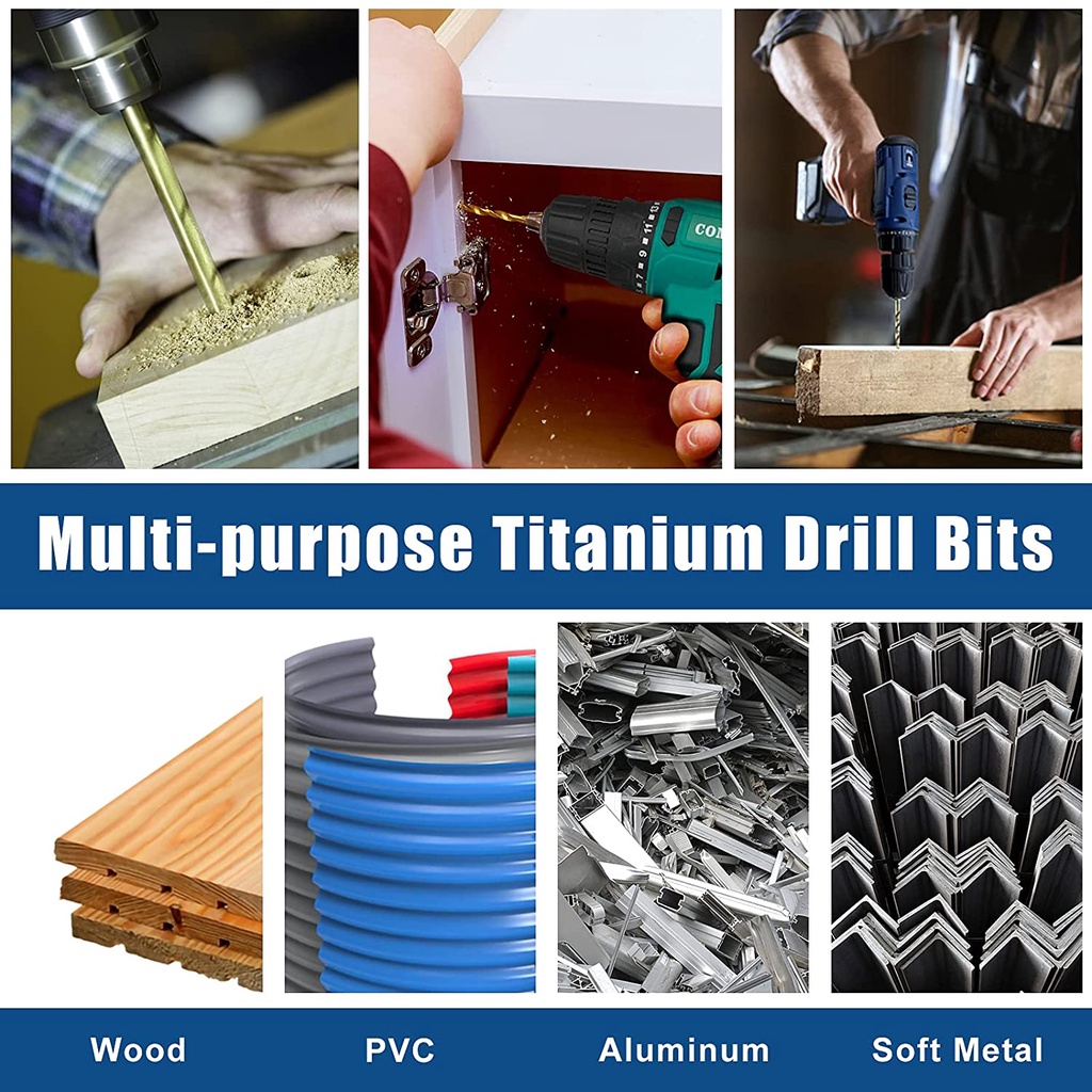 Mũi khoan kim loại, mũi khoan sắt Inox, mũi khoan chuôi lục giác phủ Titan SENKA cao cấp CHỌN Ø2-Ø10