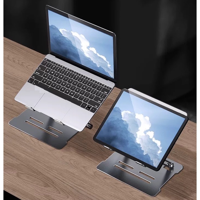 Giá để laptop, iPad, Macbook D32 công thái học kiêm đế tản nhiệt và nâng cao laptop, chống mỏi vai gáy