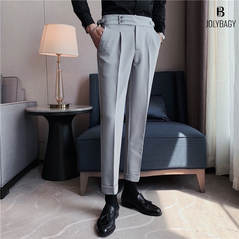 Quần baggy nam cạp cao JOLYBAGY ống rộng vải Hàn cao cấp, co giãn phân loại tây âu lịch lãm.