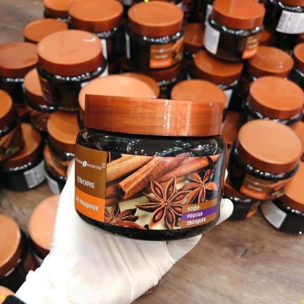 Tẩy da chết body Nga chiết xuất từ quế hồi, cà phê 350gr, kem tẩy tế bào da chết toàn thân MGA | BigBuy360 - bigbuy360.vn