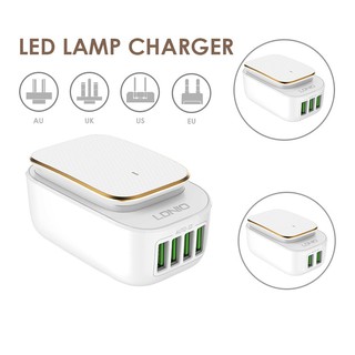 Cốc Sạc Nhanh 4 Cổng USB Có Đèn LED