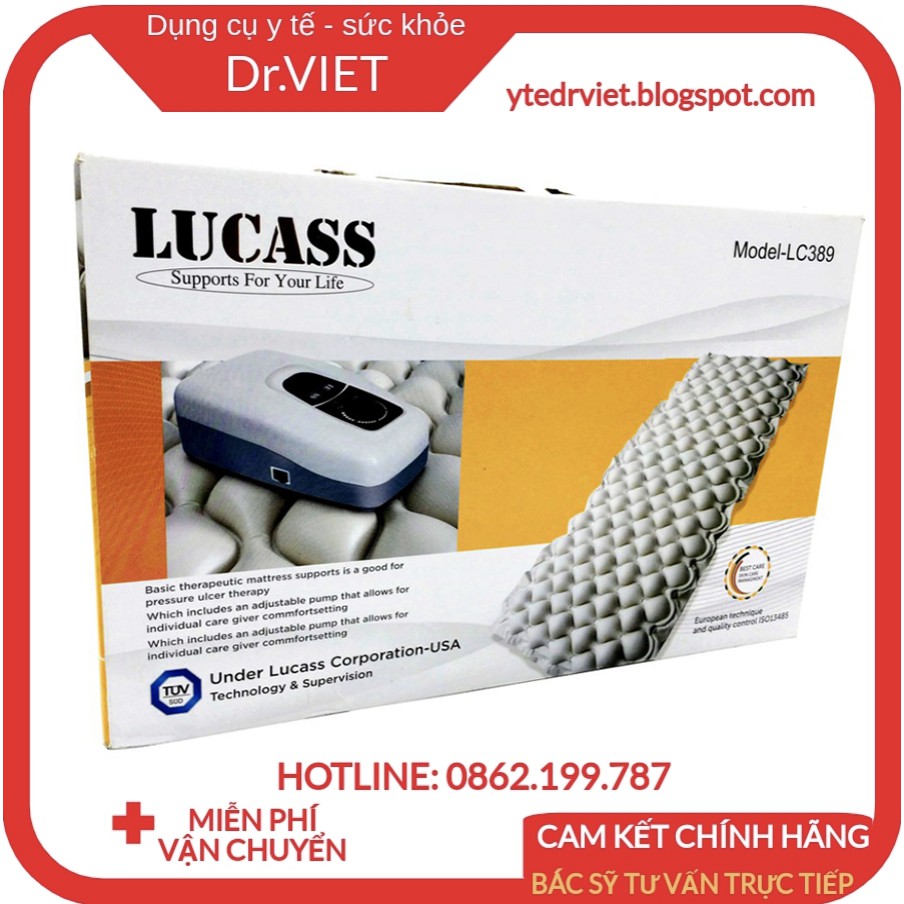 Nệm đệm chống lở loét Lucass LC 389 cao cấp công nghệ Mỹ- Dùng cho người già, người ốm, người vừa phẫu thuật nằm lâu