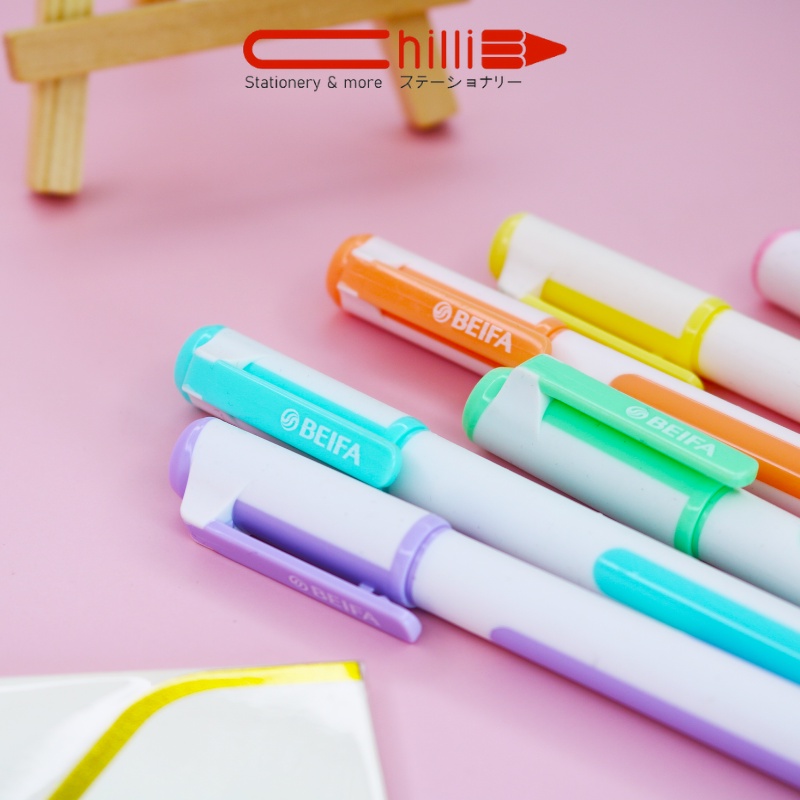 Bút Highlight Beifa Macaron  Tone Pastel Nhiều Màu Xinh Xắn
