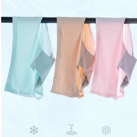 Ice Silk Quần Lót Nữ Một Mảnh Quần Lót Paclitaxel Thoáng Khí Giữa Eo Quần Lót Liền Mạch Sexy Quần Lót