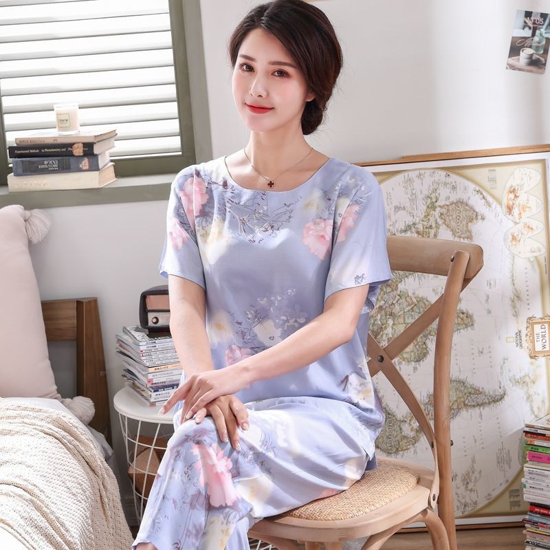 Bộ quần áo ngủ cotton tay ngắn sành điệu cho nữ (có bán lẻ quần)