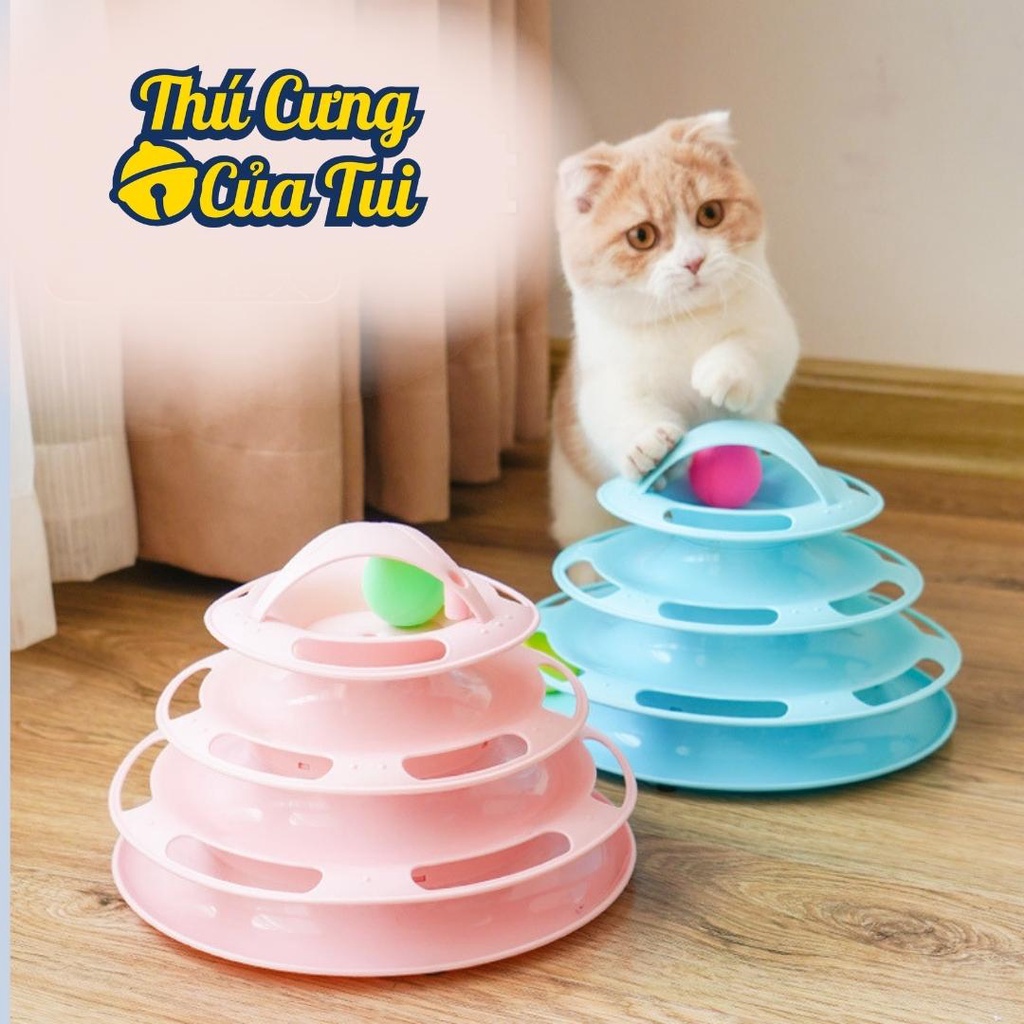 Đồ Chơi Tháp Banh 3 Tầng Cho Mèo Vờn Bắt - Thú Cưng Của Tui