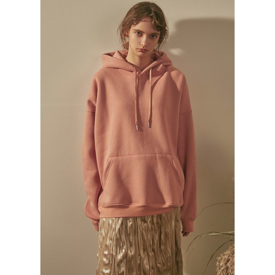 Áo hoodie trơn basic form rộng giấu quần nỉ dày ấm áp unisex