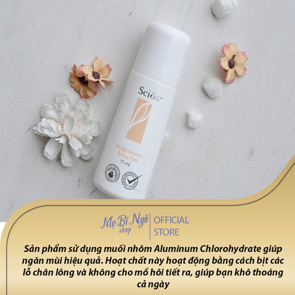 Lăn Khử Mùi Scion Pure White Roll On Nuskin giữ vùng da dưới cánh tay khô thoáng - Cam kết hàng chính hãng