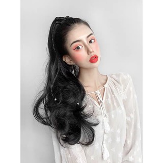 [ hàng hót, freeship ] tóc giả nữ cột xoăn thắt bính, tóc buộc kiểu hàn