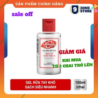 [XẢ KHO] Gel rửa tay khô sạch siêu nhanh LifebuoY bảo vệ vượt trội 10 (Chai nắp 100ml)
