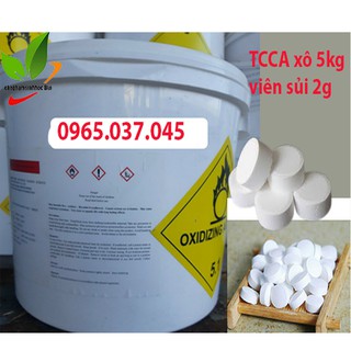 Khử Trùng Dạng Viên CLO Sủi Xô 5kg TCCA 90%. Xử lý nước, xử lý đáy.