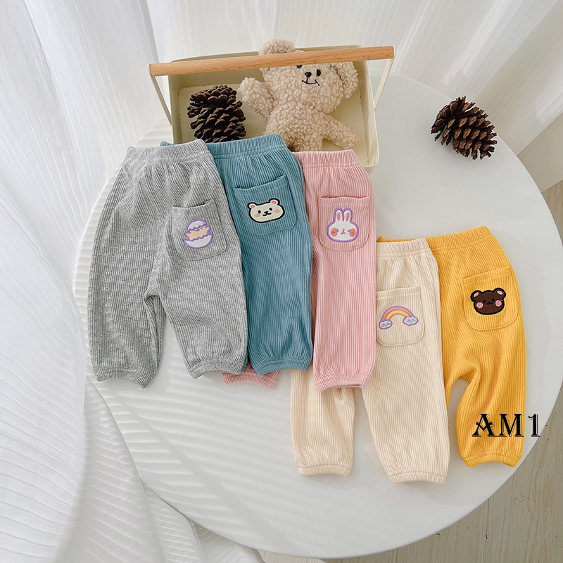 (9-20kg) Quần dài trẻ em - Quần tăm bo chun cho bé QATE830 TB86