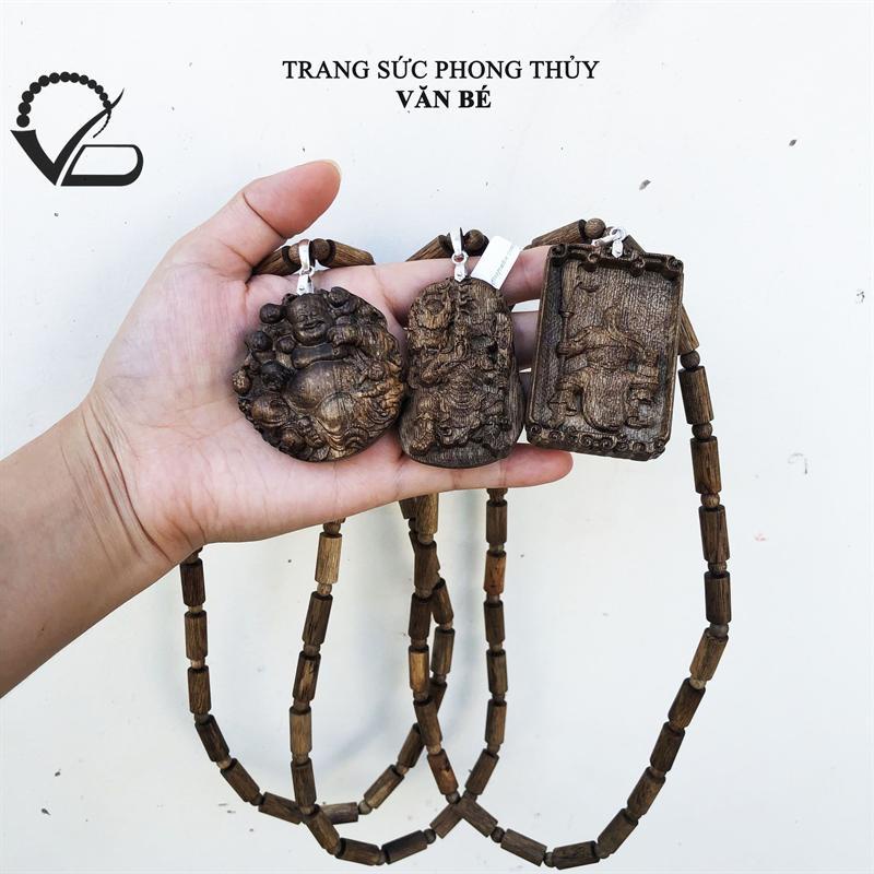 Dây Chuyền Trầm Hương Tốc Mặt Phật Di Lặc, Dây Chuyền Phong Thủy Quan Công, Dây Chuyền Đeo Cổ CNC VĂN BÉ