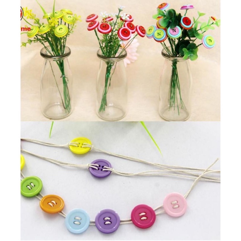 Cúc Áo Nhựa Tròn Bốn Lỗ Nhiều Màu Nhiều Kích Cỡ Làm Đồ Thủ Công Handmade