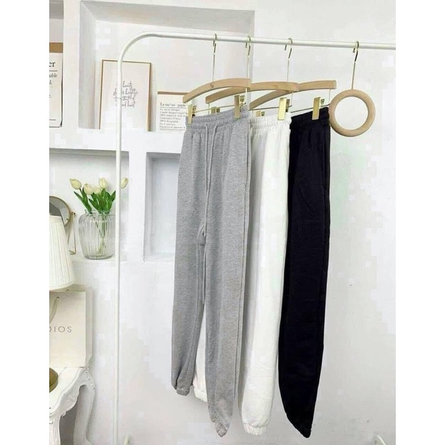 Quần jogger nữ nỉ trơn thể thao đi dạo phố, tập gym, thể dục