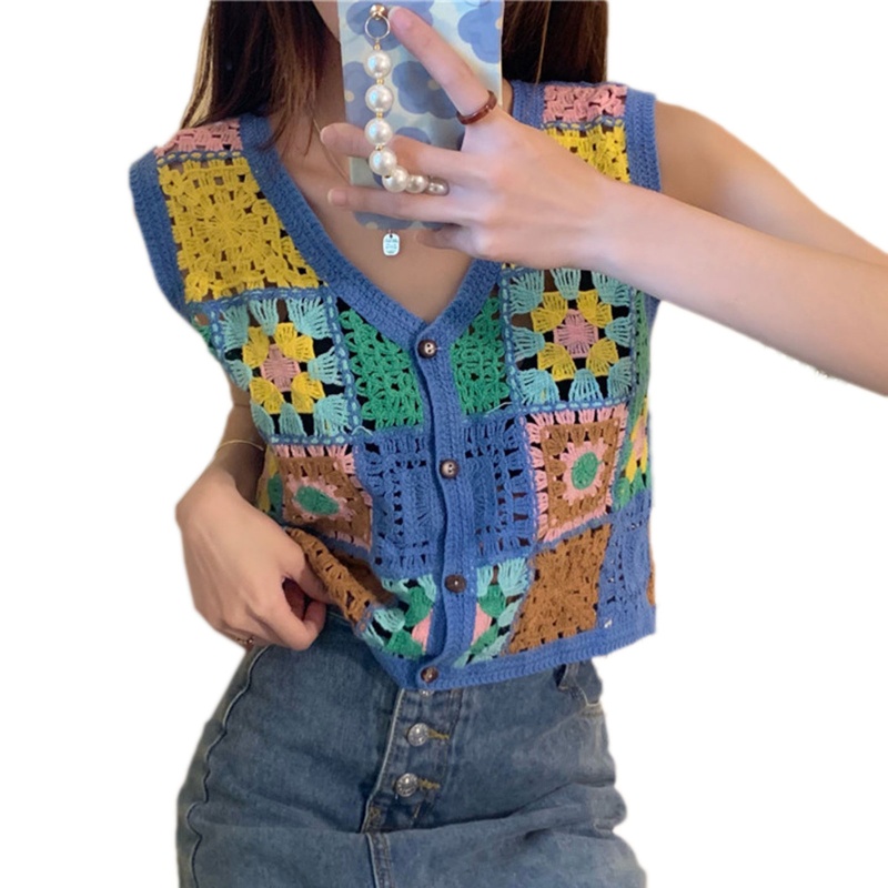 Áo Croptop Không Tay Thêu Hoa Phong Cách Pháp Thời Trang Mùa Hè Cho Nữ