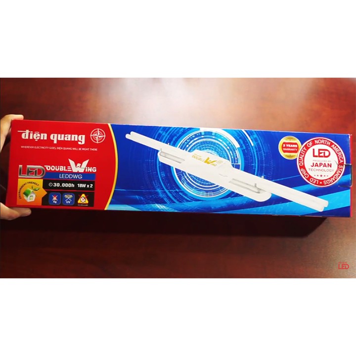 Bộ đèn led Double Wing Điện Quang 18Wx2 huỳnh quang 36WX2