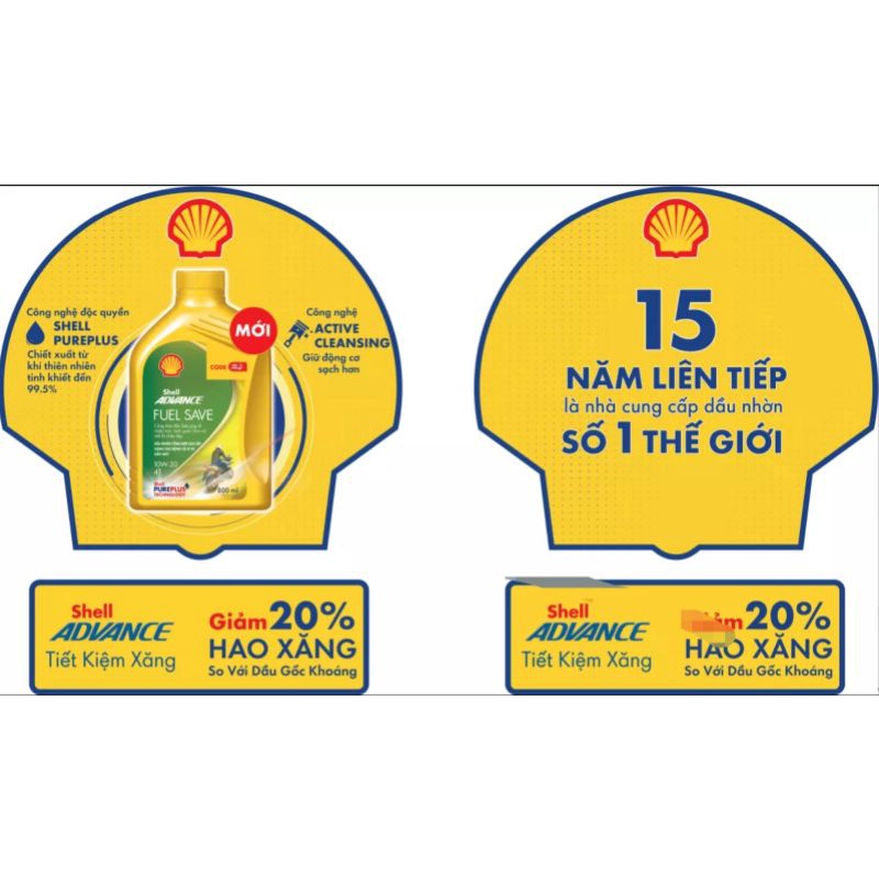 Dầu nhớt 4T Shell Advance Tiết kiệm xăng 10W30 SN 1L